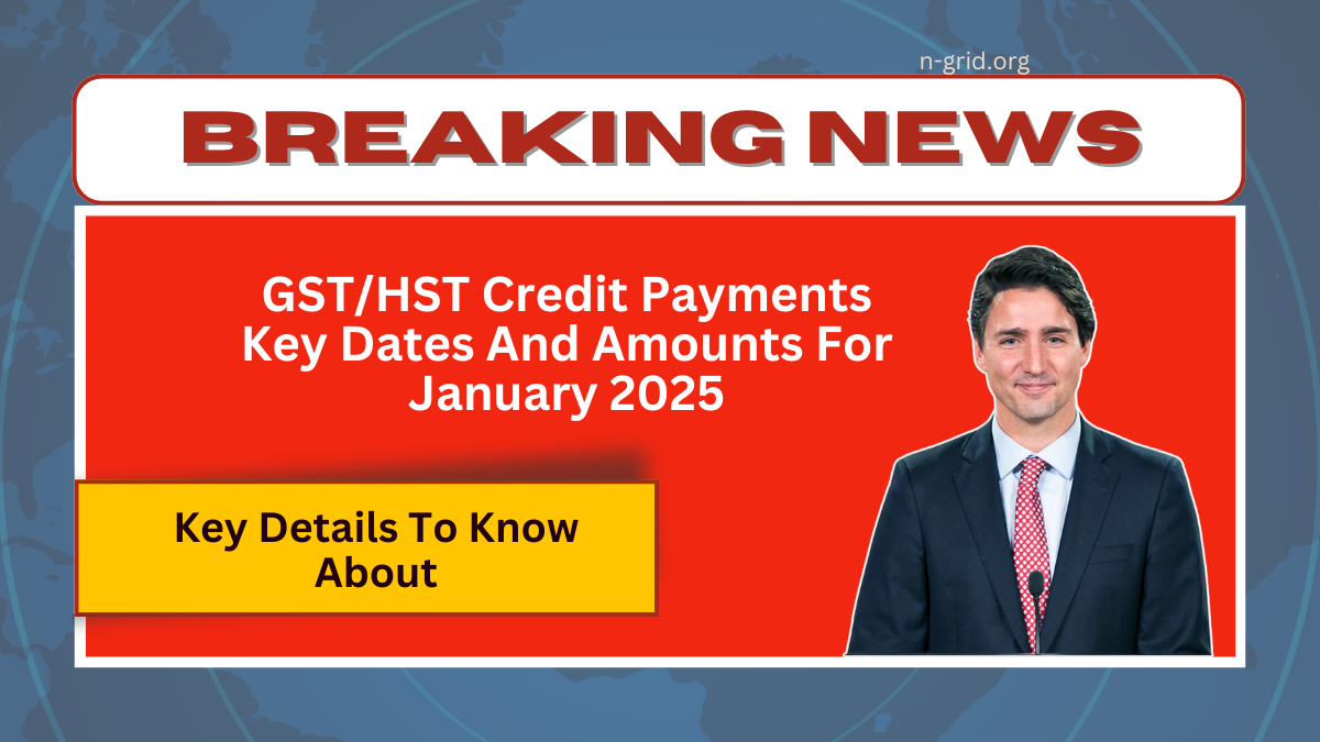 GST/HST Credit Payments Key Dates And Amounts For January 2025